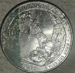 AMERİKA 2015 D   25 CENT ÇEYREK DOLAR  HATIRA  BLUE RIDGE PARKWAY