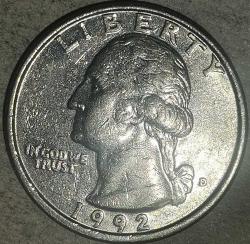 AMERİKA 1992  25 CENT ÇEYREK DOLAR