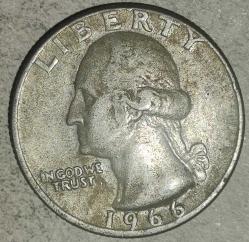 AMERİKA  1966     25 CENT ÇEYREK DOLAR