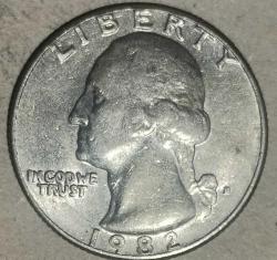 AMERİKA  1982   25 CENT ÇEYREK DOLAR