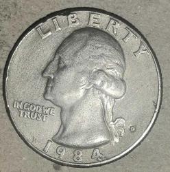 AMERİKA  1984   25 CENT ÇEYREK DOLAR