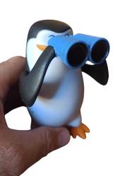 vintage orijinal dürbünlü penguen figür oyuncak & 12 cm