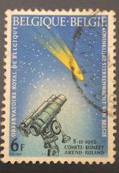 Belçika Pulu - Belgium Stamp -Postadan Geçmiş Pul Filateli - DAMGALI -  .11.1956 Arend-Roland Kuyruklu Yıldızı'nı, Gözlemevi'ni Göstren Pul , 6 PARA - YABANCI PULLAR - NOSTALJİK DOĞUM GÜNÜ HEDİYESİ