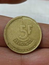PR49-------MADENİ PARA-- 1986 BELÇİKA 5 FRANK