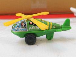 O14-----PLASTİK VE TENEKE ESKİ OYUNCAK HELİKOPTER