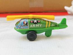 O14-----PLASTİK VE TENEKE ESKİ OYUNCAK HELİKOPTER