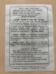 12 ARALIK 2001 - TAKVİM YAPRAĞI - DOĞUM GÜNÜ HEDİYESİ - BÜYÜK SAATLİ MAARİF TAKVİMİ - TARIK ORHAN - BEHÇET KEMAL ÇAĞLAR - ALİ İHSAN AFACAN - TÜRK MALI HAFTASI - KABAHAT KİMDE ADLI YAZI