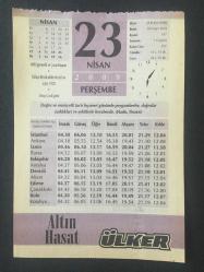 Efemera - 23 NİSAN 2009 -TAKVİM YAPRAĞI-DOĞUM GÜNÜ HEDİYESİ-ÜLKER TAKVİMİ,MİLLİ EGEMENLİK VE ÇOCUK BAYRAMI,TBMM NİN AÇILIŞI 1920,DÜNYA ÇOCUK GÜNÜ,GREYFURT SUYU,ÇOCUĞUNUZUN İSMİ,BİZ NE YAPABİLİRİZ TÜKETİM - kitantik - kitaLog