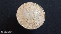 5 MARK 1977 -J- BATI ALMANYA (GÜMÜŞ)