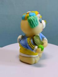 Tenis Oynayan Eski Rus Yapımı Kauçuk Ayı Figür Oyuncak