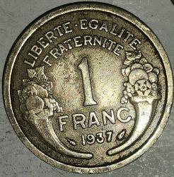 FRANSA 1937  1 FRANK