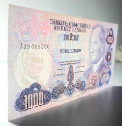 1000 Türk Lirası A 39009550  A Serisi 6 Emisyon  1 Tertip Bin  TL