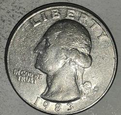 AMERİKA  1983 D    25 CENT ÇEYREK DOLAR