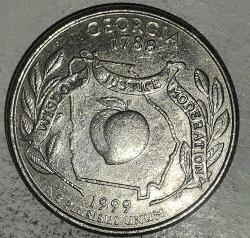 AMERİKA 1999 P    25 CENT ÇEYREK DOLAR  GEORGIA