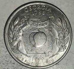 AMERİKA 1999 D    25 CENT ÇEYREK DOLAR  GEORGIA