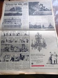 Hürriyet Gazetesi - 15 Nisan 1955 - Değişen Dünya Karşısında Türkiye Anlatan Kasım Gülek Yazı Dizisi - Kıbrıs'taki Tethişcilik Karşısında Müstemleke İdaresi Aciz Halinde - Fuat Köprülü Hariciyeden Ayrılıyor - Adnan Menderes Kasım Gülek'i Kabul Etti - Dün Ankara'ya Gelen Doktor Fazıl Küçük'ün Anlattıkları - Basın Hürriyeti Tahdit Olunmamalıdır - Dedektif Nik'in Maceraları Çizgi - Karnelerde Din Dersleri Başa Geçti - Günün Spor Haberleri - İstanbul'da Türk Ve Bizans Haberleri - Galatasaray Beşiktaş Maçına Eksik Takımla Çıkacak - Asrın En Büyük Aşkı Prenses Margaret İle Towsend'in Gönül Macerası Yazı Dizisi - Aşk Arzusu Aşk Ve Macera Romanı Çizen Faruk Geç - Canlı Fosiller Ülkesi Avustralya'da - Sarışın Yeni Lalyan Yıldızı Maria Benta - Karacaviran Üç Sevginin Romanı Yazanlar İlhami Bilger Halil Tufan - Gripin - Nevrozin - Haydarpaşa'daki Müthiş İnfilak Fotoğraf - Fatoş Çizgi Roman -  Güngörmüşler Çizgi Roman - Gökler Hakimi Gordon Çizgi Roman - Nilüfer Çizgi Roman - İstanbul Radyosu