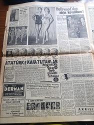 Hürriyet Gazetesi - 13 Ağustos 1955 - Ereğli Ve Zonguldak'ta Demokrat Partililerce Yakalanan Kasım Gülek Zonguldak'ta Zorla Karakola Götürüldü - Boğazda Asma Köprü İle İlgili Tetkiklere Başlanıyor - Kıbrıslı Kızlar Da Harp Okuluna Gitmek İstiyorlar - Tanınmış Film Akılı Cecil B. De Mille 74 Yaşını Kutladı - Amerika Hava Meydanlarını Rus Uçaklarında Açmaya Hazır - Dışarıya Mal İhraç Eden Türk Fabrikası Sümer Toplu Çırçır Fabrikası - Büyük Alman Yazarı Thomas Mann Öldü - Dedektif Nik'in Maceraları Çizgi Roman - Kıbrıslı Rumlar Kitle Halinde Adadan Kaçmaya Başladılar - Günah Yolcusu Aşk Ve Macera Romanı Çizen Faruk Geç - San Marino Seçimlerinde Ölüler de Rey Verecekmiş - Hollywood'dan Niçin Kovuldum Anlatan Simone Silva - Muhabank - 14. Balkan Oyunları Bugün Saat 16.45 te Açılıyor - Galatasaraylılar Kendi Aralarında İddialı Bir Maç Yaptılar - Fatoş Çizgi Roman - Güngörmüşler Çizgi Roman - Gökler Hakimi Gordon Çizgi Roman - Fenerbahçe Dün Bir İdman Daha Yaptı
