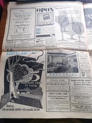 Hürriyet Gazetesi - 6 Ocak 1956 - Türkiye'nin En Şahane Düğünü Dün Divan Otelinde Yapıldı Fotoğraf - Vehbi Koç'un Kızı Semahat İle Koç Müessesesinin Umum Müdür Muavini Nusret Arsel Evlendi - Başvekil Adnan Menderes Yurtta İktisadi Sıkıntı Yoktur Dedi - Hürriyet Partisi Mebusları Mıntıkalarına Gitmek Üzere İstanbul'da Toplandı - Vali Fahrettin Kerim Gökay Dün Beyoğlu'nda Fiyat Kontrolleri Yaptılar - Ölen Migros Müdürü Stepan Maurer'in Kalbi 650 Grammış - Gelin Semahat Koç'un Elbisesi Ve Mücevherleri Birer Şaheserdi - Yeni Alman Ordusu Ve Sosyalistler - Dedektif Nik'in Maceraları Çizgi Roman - Monako Prensi Grace Kelly İle Nişanlandı - 6 7 Eylül Hadiselerinde Zarar Görenlere Yapılacak Yardım - Yaşar Doğu Vitamin Hapları İle Adamakıllı Kuvvetlendi - Merih Muamması 1956 da Çözülecek Mi - Kalbimin Kadınları Yazan Cronin Yazı Dizisi - Beşiktaş Takımının Kampında Fotoğraf - Fenerbahçe İdare Heyeti Toplandı - Lefter Küçükandonyadis'in İtalya'ya Transferi - Fatoş Çizgi Roman -