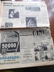 Hürriyet Gazetesi - 1 Mart 1956 - Bütçeyi Kabul Eden Meclis Tatile Girdi - 487 Mebustan 67 si Aleyhte Rey Verdi 1 i Müstenkif Kaldı - Pahalılıktan Müşteriler Azalınca Tenzilatlı Satışlar Ortaya Çıktı - Kadın Şarlo - Grace Kelly Ve Rita Gam Fotoğraf - Devlet Vekili Emin Kalafat'ın Açıklaması - Örfi İdare İstanbul'da 6 Haziran 1956 Tarihine Kadar Uzatıldı - Bir Genç Kız İhtirası Roman Pearl S. Buck Yazı Dizisi - Dedektif Nik'in Maceraları Çizgi Roman - Dünya Gazeteleri Ne Diyorlar - Eisenhower Başkanlık Adayı - Balık Fiyatını Balık Kurumu Yükseltiyor - Aşktan Kaçılmaz Aşk Ve Macera Romanı Çizen Faruk Geç - Napoli Bombası Sophia Loren Ve Dedikodulu Aşkları Yazan Bebek Tiergen Yazı Dizisi - Tarihin En Büyük Vurgunu 10 Milyon Nasıl Çalındı Yazan Joseph F. Dinneen Yazı Dizisi - Fenerbahçe Önümüzdeki İki Hafta İzmir'de İki Karşılaşma Yapacak - Türkler Albay Puşkaş'ı Türbesi Nefer Haline Soktu - Ordu Takımımız Almanya'da - Fatoş Çizgi Roman - Güngörmüşler Çizgi Roman - Gökler Hakimi Gordon
