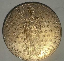 FRANSA 1987   10  FRANK  HATIRA Capet Hanedanının 1000. Yılı (987-1987)