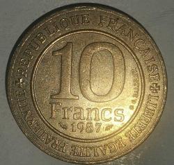 FRANSA 1987   10  FRANK  HATIRA Capet Hanedanının 1000. Yılı (987-1987)