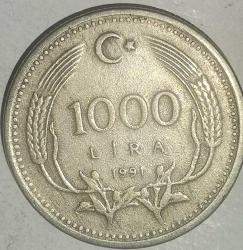 TÜRKİYE  1991   1000 LİRA
