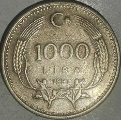 TÜRKİYE  1991   1000 LİRA