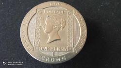 1 CROWN  1990 ISLE OF MAN (150. Yıldönümü - İlk Posta Pulu 