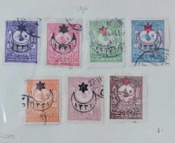 LOT.16 » 1915 SÜRŞARJLI HARİCİ POSTA PULLARI ÜZERİNE AY VE ALTI  YILDIZ  İSFİLA  503/509