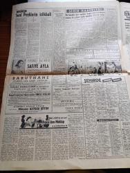 Hürriyet Gazetesi - 12 Ocak 1958 - Türkiye'nin Amerika'daki Hukuk Müşaviri Dewey Türkiye'yi Amerika'da İlgilendiren İşler İçin Geldi - Dewey Hariciye Vekili Fatin Rüştü Zorlu İle Görüştü - Doktor Fazıl Küçük Yarın Fatin Rüştü Zorlu İle Görüşülecek - 12 Bin Gencin Kanı İle Çizilen Bayrak Dün Fazıl Küçük'e Verildi - Okul Öğretmenler İhtiyacına Karşı CHP Bir Plan Teklif Etti - NATO Kumandanı Lindsay Sustu - Plebisiti Muhalefet Seçimi Demokrat Parti Kazandı - İsmet İnönü İnönü Zaferinin Hukuki Cephelerini Anlatıyor - Safiye Ayla Her Akşam Tepebaşı Gazinosunda - Suni Peyklerin İstikbali - Pearl S. Buck'un Son Eseri Pekin'den Mektup Yazı Dizisi - Dedektif Nik'in Maceraları Çizgi Roman - New York'ta Erkek Avcısı Kadınlar Arasında Röportajı Yapan Metin Doğan Alp - Cemil Sait Barlas Dün Konuştu - Fenerbahçe Beykoz Bugün Saat 14.15 De Karşılaşıyorlar - Galatasaray Bugün Karagümrük İle Hususi Bir Maç Yapacak - Bugünkü Basketbol Ve Voleybol Müsabakaları - Gökler Hakimi Gordon Çizgi Roman