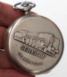 USSR RUSYA SERKISOF MARKA ORİJİNAL ANTİK KURMALI MUHTEŞEM BAKIMLI SANDIK MALI BEYAZ KADRAN AKTİF CEP SAATİ 2CCC1EE1