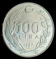 1987 100 Lira Çil 11gr büyük