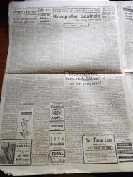 Cumhuriyet Gazetesi - 2 Eylül 1950 - Türk Hava Kurumunun Vaziyeti Yazan Abidin Daver Köşe Yazısı - Kore'de Komünist Taarruzu Önlendi - Celal Bayar Bugün Ankara'ya Dönüyor - Milletlerarası Tenis Turnuvasında Cumhuriyet Kupası - Kore'ye Gidecek Birliğimiz - Zafer Bayramını Tebrik - 1950 Türkiye Güzellik Kraliçesi Güler Arıman Yarın Akşam İtalya'ya Hareket Ediyor - Teknik Üniversite Profesörü Feyyaz Gürsan'ın Öldürülmesi Davası - Yeni Dış Ticaret Rejimi Dün Yürürlüğe Girdi - İspanyol Komünist Partisi Moskova Temsilcisinin İfşaatı Komintern'in İçyüzü Yazan Castro Delgado Yazı Dizisi - Profesör Nimbüs'ün Maceraları Çizgi Roman - Posta Güvercini Yazan Kerime Nadir Yazı Dizisi - Eyüp Türbesi Dün Açıldı - Hep O Masal Yazan Kemal Ragıb Enson Yazı Dizisi - Müzeyyen Senar Işıl ve Abdullah Yüce Cağaloğlu Çiftesaraylar Bahçesinde - Hasan Traş Bıçakları - Hamiyet Yüceses Salacak Plaj Gazinosunda - Radyolin Diş Macunu - Memleketin Büyük Üstadı Münir Nurettin Selçuk Küçük Çiftlik'te - Puro