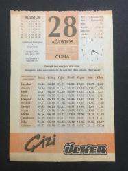 28 AĞUSTOS -2009-TAKVİM YAPRAĞI-DOĞUM GÜNÜ HEDİYESİ-ÜLKER TAKVİMİ,KOCATEPE CAMİNİN AÇILMASI,1987,YAVUZUN HALEP İ FETHİ 1516,ÇOCUĞUNUZUN İSMİ,AZERBAYCANIN BAĞIMSIZLIĞI