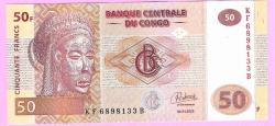 Democratic Republic of the Congo 50 francs 2022 P-97B UNC ÇİL