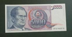 Yugoslavya 1985 5000 Dinar Çil