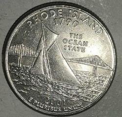 AMERİKA  2001 P  25 CENT ÇEYREK DOLAR HATIRA RHODE ISLAND