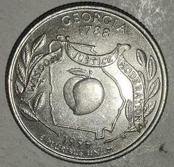 AMERİKA  1999 D  25 CENT ÇEYREK DOLAR HATIRA GEORGIA