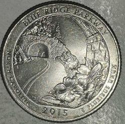 AMERİKA  2015 P    25 CENT ÇEYREK DOLAR  BLUE RIDGE PARKWAY