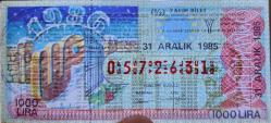 ESKİ MİLLİ PİYANGO 31 ARALIK 1985 YARIM BİLET. 7. EMİSYON 10 LİRA KAĞIDINA BASILMIŞ YILBAŞI 1/2 BİLET 1000 LİRA T SERİSİ. NADİR.