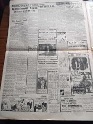 Cumhuriyet Gazetesi - 3 Ekim 1951 - Başı Aşan Dert Yazan Nadir Nadi Köşe Yazısı -İngilizler Bu Sabah Abadandan Çekiliyor - Bu Yıl Fevkalade Bir Mahsul Elde Edildi - Atlantik Paktı Ve Akdeniz - Çakalof'un Ölüm Sebebi Dün De Anlaşılamadı - Sporcularımız Akdeniz Olimpiyatları İçin Bugün Mısır'a Gidiyor - İstanbul Milletvekillerinin Dünkü Basın Toplantısı - Gandhi İçin Dünkü Basın Toplantısı -  Celal Bayar İrlanda Ve İsveç Elçilerini Kabul Etti - İsmail Habib Sevük - Dışişleri Bakanı Fuat Köprülü - Gazeteci Muhiddin Birge'nin Cenazesi Dün Kaldırıldı - Unesco Yolu İle Rejisör Getirilmesi Düşünülüyor - Churchill'in Koalisyon Teklifi - Memleket Hikâyesi Bebek 1 Yazan Yaşar Kemal - Güzellik Müsabakamız Büyük Jüri Heyeti Üyelerinin İsimleri - Madam Pati - Muhsin Ertuğrul - Ferdi Tayfur - Safiye Ayla - Hamiyet Yüceses - Burhan Felek - Tiyatro Othello - Galatasaray Ankara'ya Gidiyor - Cem Sultan Filmi - Arı Unları - Star Alman Radyoları - Gripin - General Electric Ampul - Zenith Saatleri
