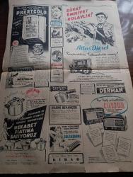 Cumhuriyet Gazetesi - 2 Nisan 1952 - Amerikan Gazetecilerine Stalin'in Verdiği Demeç - Celal Bayar Karabük'e Gitti - 15. Olimpiyat Hazırlıkları - Batı'nın Savunmasında Kaydedilen Terakkiler -  Avrupa Birliği Ve Türk Gençliği - Londra'da 1 Nisan Oyunu - 7 Şehir Meclisi Azası Demokrat Parti'nin İl Haysiyet Divanına Verildi - Bir Beyaz Gömleklinin Dramı Yazan Doktor Burhan Öncel Yazı Dizisi - Panaroma Yazan Yakup Kadri Karaosmanoğlu Yazı Dizisi - Burhan Felek Köşe Yazısı - Fransa Olimpiyatlara Kimlerle Gidiyor - Borsa - Kibar Düşkünleri Yazan Maurice Dekobra Yazı Dizisi - Kahramanlar Kalesi Alkazar Sinemasında - Almanya'da Amerikalıların İzni İle Muazzam Bir Casusluk Şebekesi Vücuda Getirildi - Truman'ın Beyaz Sarayı Tamir Edildi - 1951 1952 Yunus Nadi Mükafatı En Güzel Şiir - Server Buzdolabı Gaz Yağı İle İşler - Nestle Chocolat - Gillette Traş Bıçağı - Ali Muhiddin Hacı Bekir - Pan Amerikan - Staalman İsveç Tencereleri - Miller Lastikleri - Cossor Radyoları - Sulfaderme Yanık Kremi
