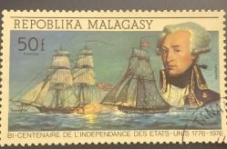 Madagaskar Pulu - Repoblika Malagasy Stamp - Postadan Geçmiş Pul Filateli - Damgalı - Lafayette American Brig 