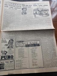 Cumhuriyet Gazetesi - 13 Nisan 1952 - Anayasaya Dokunmak Yazan Nadir Nadi Köşe Yazısı - Şemsettin Günaltay'ın Durumu Dün CHP Genel Kurulunda Görüşüldü -  Casusluktan Sanık Sabık Yüzbaşı Sabahaddin Erdem Dün İntihara Teşebbüs Etti - Yüzbaşı Sabahaddin Erdem Aziz Nesin İle Kırtasiye İşletiyormuş - Dün 3 Futbol Maçı Daha Doğrusu 3 Kavga Oldu - Adam Döven Sporcu Fenerbahçeli Kamil Ekin - İngiliz Sanayi Sergisi Dün açıldı - Trakyanın Savunması - Bir Beyaz Gömleklinin Dramı Yazan Doktor Burhan Öncel Yazı Dizisi - Saraylardaki Eşya Hakkında Tahkikat - Panaroma Yazan Yakup Kadri Karaosmanoğlu Yazı Dizisi - Meryem Ana Evini ziyaret Günü Yaklaştı - Başbakan Adnan Menderes Antalya'da - Galatasaray Vefa Bugün Karşılaşıyor - Fenerbahçe Kasımpaşayı 1 0 Yendi - Kibar Düşkünleri Yazan Maurice Dekobra Yazı Dizisi - Sabite Tur Gülerman Bahçekapı Borsa Kıraathanesinde - Şehir Tiyatrosuna Niçin Bir Ecnebi Rejisör Getirilemez Yazan Tevfik Sadullah - Cemal Reşit Rey'in Paris'teki Konseri - Apikoğlu Sucuk