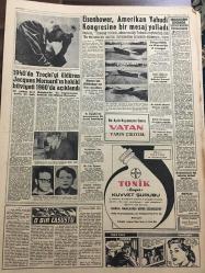 YENİ SABAH GAZETESİ 15 OCAK 1960 YIL :22 SAYI :7497--Gümrük mevzuatımız da büyük değişiklik yapılıyor ---Veliler kaldırımda basın toplantısı yaptı --Diyarbakır da dokuz Nurcu Adalete verildi --CHP bugün basın için af teklifini meclise veriliyor -İstanbul Hastanesi yarın törenle açılıyor --Bir kaymakam Bölükbaşı için halka kurban kestirmedi --Uman Şilepi sulara gömüldü --Obur Gelişte :Siyavuşgil --Karısını öldüren kemani kaatil müşahedeye alındı --Radyo Programları ---Eisenhower ,Amerikan Yahudi Kongresine bir mesaj yolladı --1940 da Troçki yi öldüren Jacgues Mornard ın hakiki hüviyeti 1960 da açıklandı --1959 Sinema alemi için uğurlu bir sene olmadı ---Fazıl Küçük Belediyeler İhtilafı Halledildi Dedi ---Osman Kavrakoğlu ,Fenerbahçeli taraftarlara itidal tavsiye etti ---Molnar idarecileri bilgisizlikle itham etti ---Coşkun Galatasaray a ilk antrenman yaptırdı --Beşiktaş bugün İzmir e gidiyor --Milli lig ikinci devre fikstürü tadil edildi --B.Arap Cumhuriyeti Futbolcuları Çalıştı ---