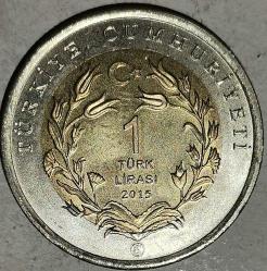 TÜRKİYE 2015   1 LİRA   HATIRA ANADOLU YABAN KOYUNU