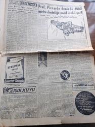 Cumhuriyet Gazetesi - 7 Kasım 1954 - Hep Bir Yolun Yolcusu Yazan Nadir Nadi Köşe Yazısı - Amerika Bahriye Vekili Charles Spark Thomas İle Yapılacak Görüşmeler - Cezayirde Fevkalade Ahval İlan Edildi - Adnan Menderes Gelecek Ay Mısır'a Gidiyor - Üniversiteler Öğrencileri Siyasete Uğraşma Yasağı Hakkında Ne Diyorlar - Moskova'da İhtilal Yıldönümü Toplantısı - 287 Mahalle Ve 265 Köyde Bugün Muhtar Seçimleri Yapılıyor - Merhamet Yazan Nicholas Monsarrat Yazı Dizisi - Tanzimat Yazan Hasan Ali Yücel Köşe Yazısı - Boşluk Tiyatrosundan Gelen Ses Yazan Ömer Sami Coşar Köşe Yazısı - Eski Kraliçe Neriman Üçüncü Bir İzdivaç Peşinde Koşuyor - Fransız Cumhurbaşkanı Rene Coty Hayatında İlk Defa Eyfel Kulesi Eylül Çıkacak - Amerikan Dünya Basketbol Şampiyonu Oldu - Fenerbahçe İstanbulspor'u 2 0 Yendi - 1001 Kuyu Yazan Va Nü Yazı Dizisi - Zoraki Diplomat Yazan Yakup Kadri Karaosmanoğlu Yazı Dizisi - Profesör Piccarde Denizde 4000 Metre Derinliğe Nasıl İnebiliyor - Film Yıldızı Gönül Yazar