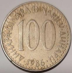 YUGOSLAVYA 100 Dinar, 1986 ÇÇT++