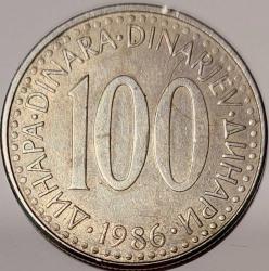 YUGOSLAVYA 100 Dinar, 1986 ÇÇT++