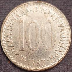 YUGOSLAVYA 100 Dinar, 1987 ÇÇT+